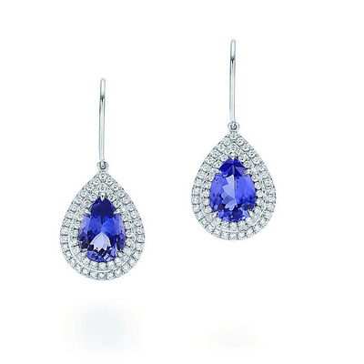 La collection Soleste de Tiffany, bague et boucles d'oreilles en platine,diamants et tanzanite