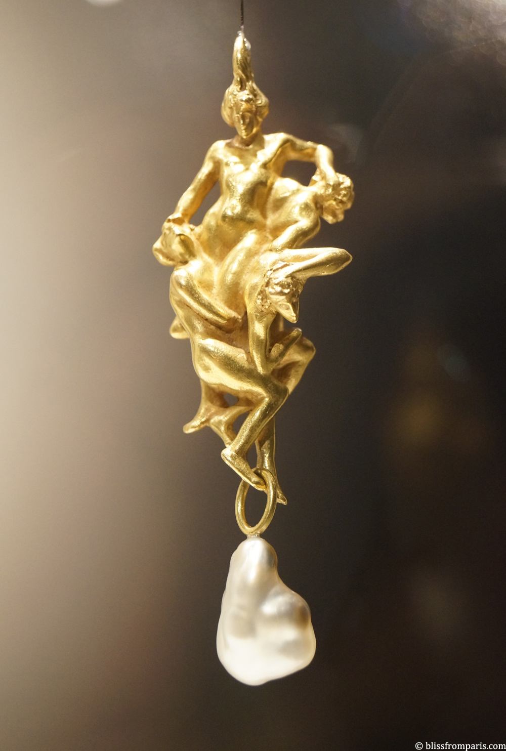  Pendentif "The Fall of the Damned" de René Lalique, or, perle baroque